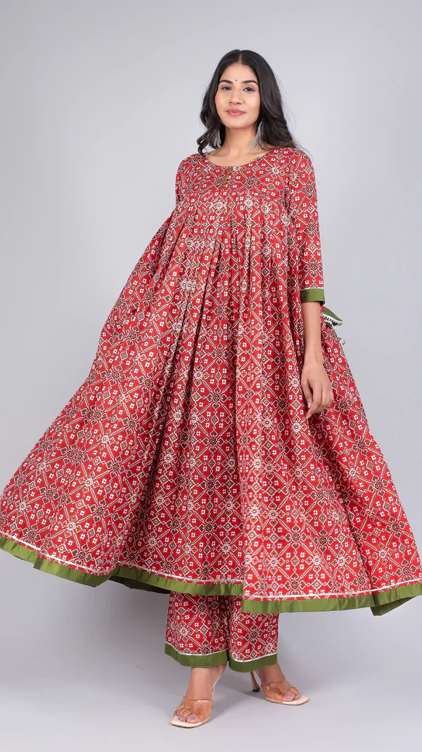 Aagam Cotton Anarkali Set - Image 5