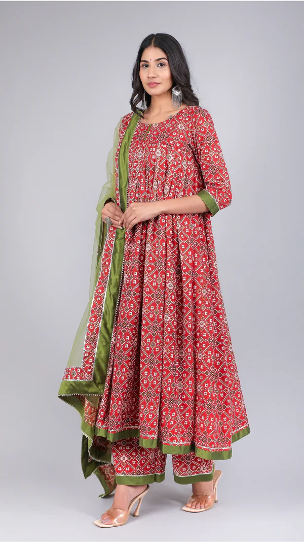 Aagam Cotton Anarkali Set - Image 7