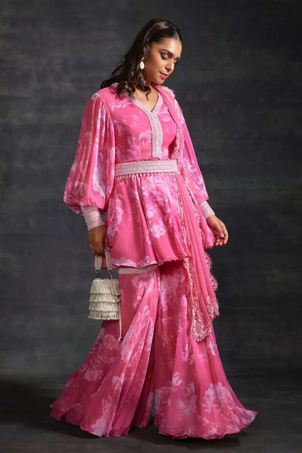 Abia Pink Kurta & Sharara Set - Image 6