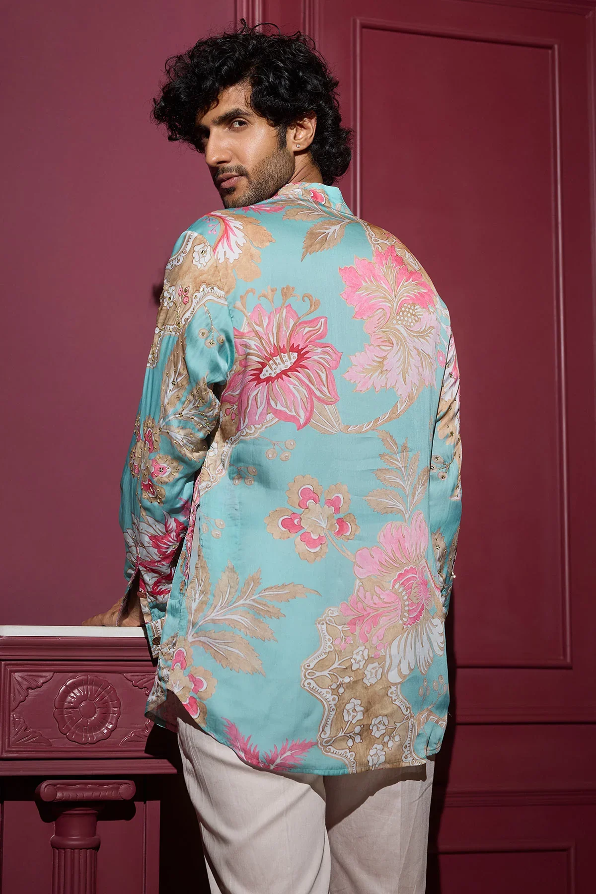 ADEEL - Hand Embroidered Short Kurta Set - Image 5
