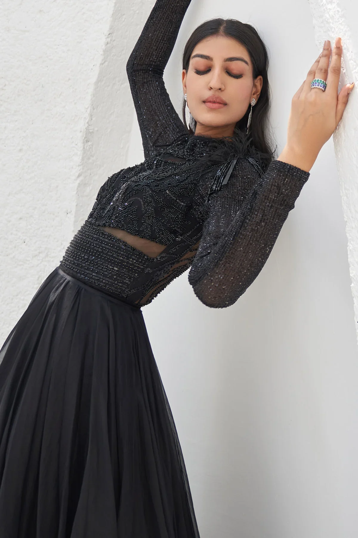 Adila Embroidered Anarkali With Embroidered Chunni - Image 2
