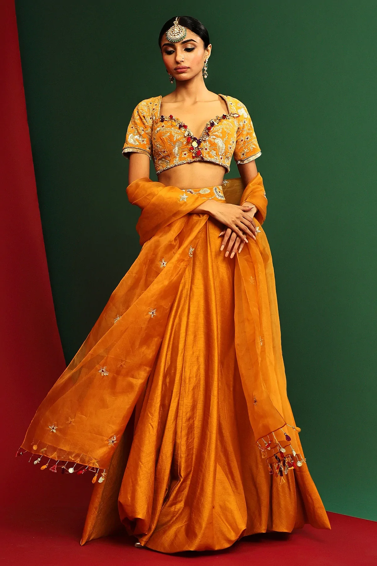 Adira Marigold Yellow Tulip Lehenga - Image 3