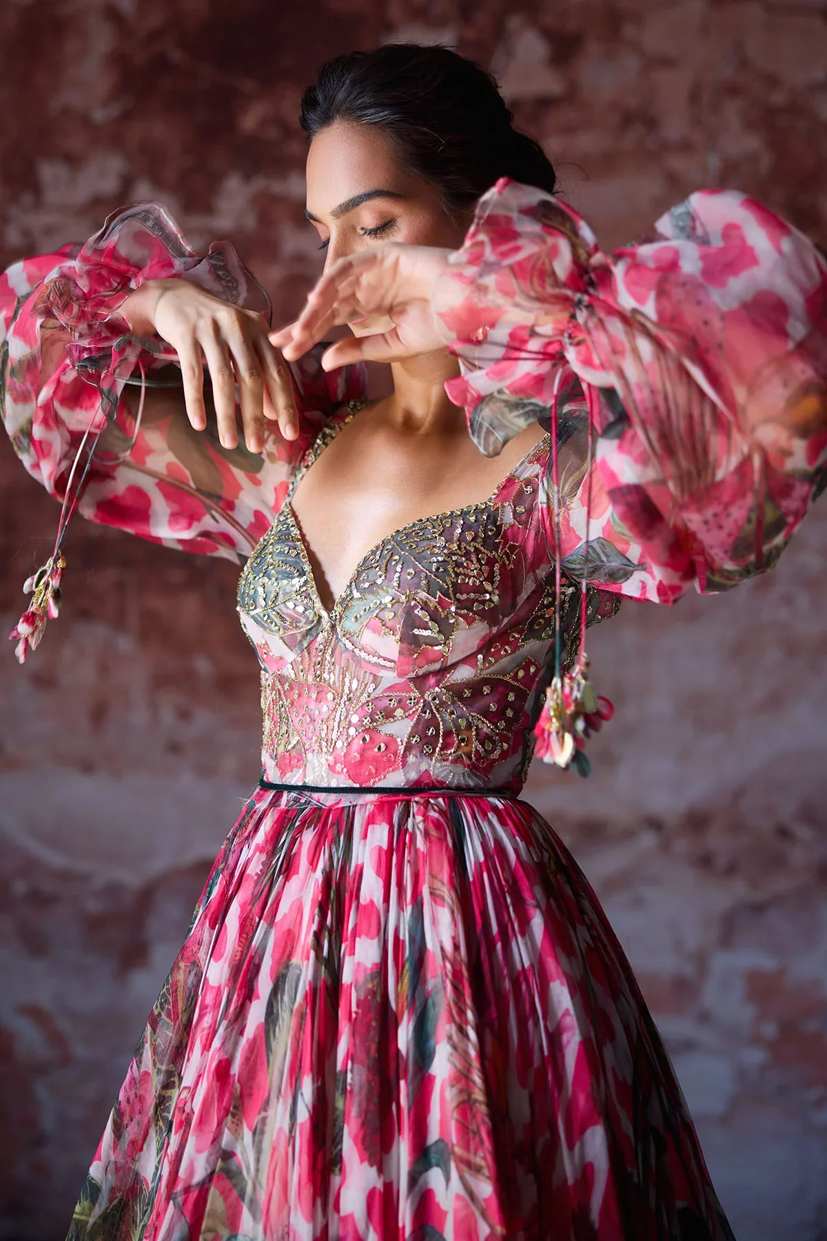 ADYA - Embroidered Corset Anarkali - Image 3