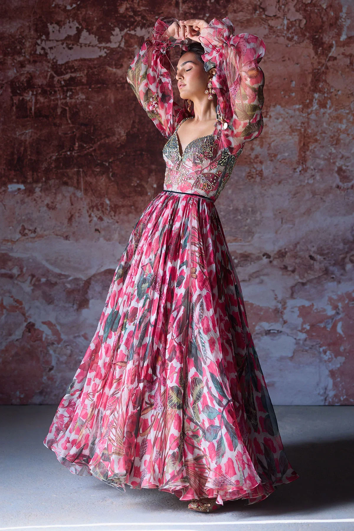 ADYA - Embroidered Corset Anarkali - Image 4