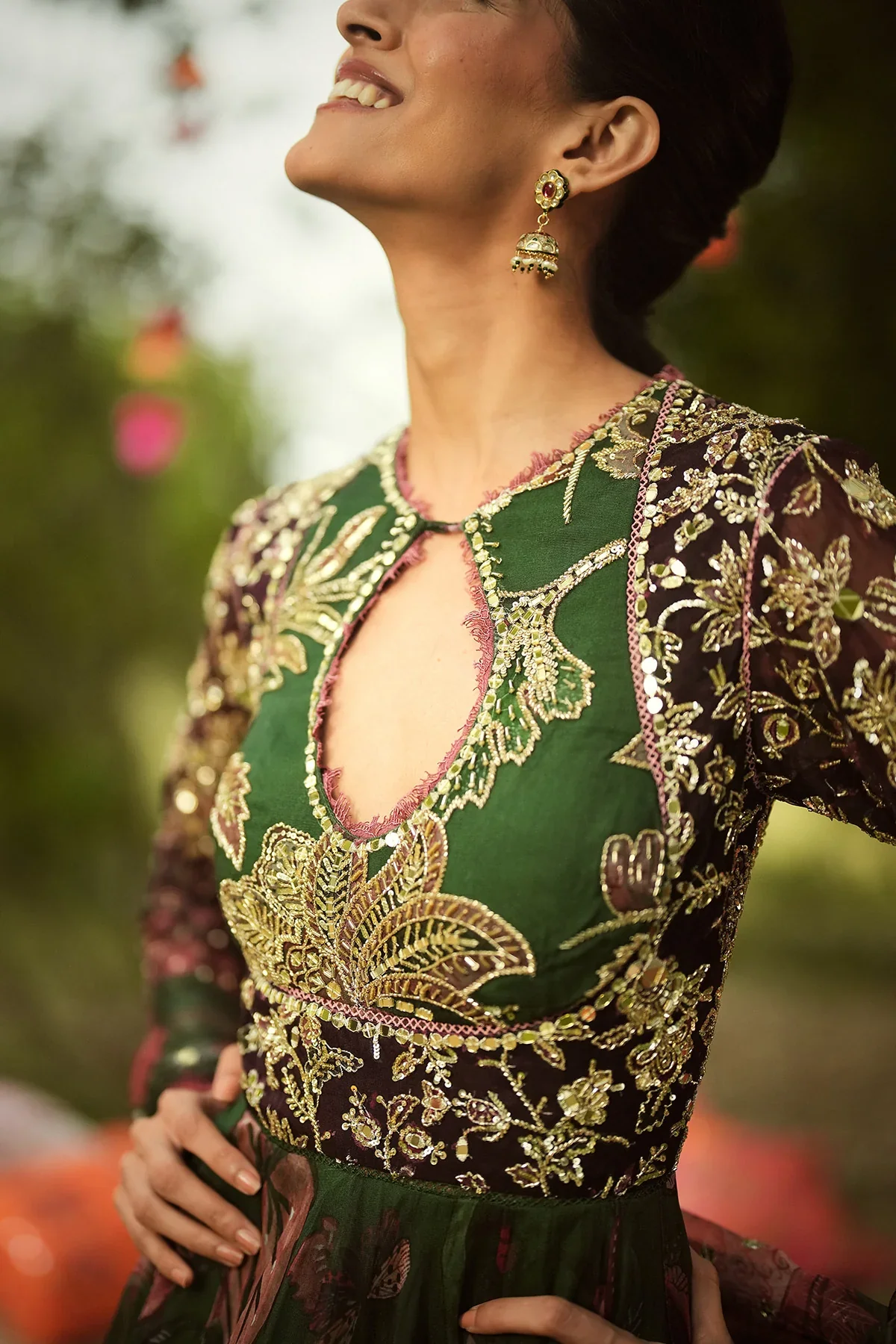 ALAYA - Heavy Embroidered Anarkali With Lace Detailing And Dupatta - Image 6