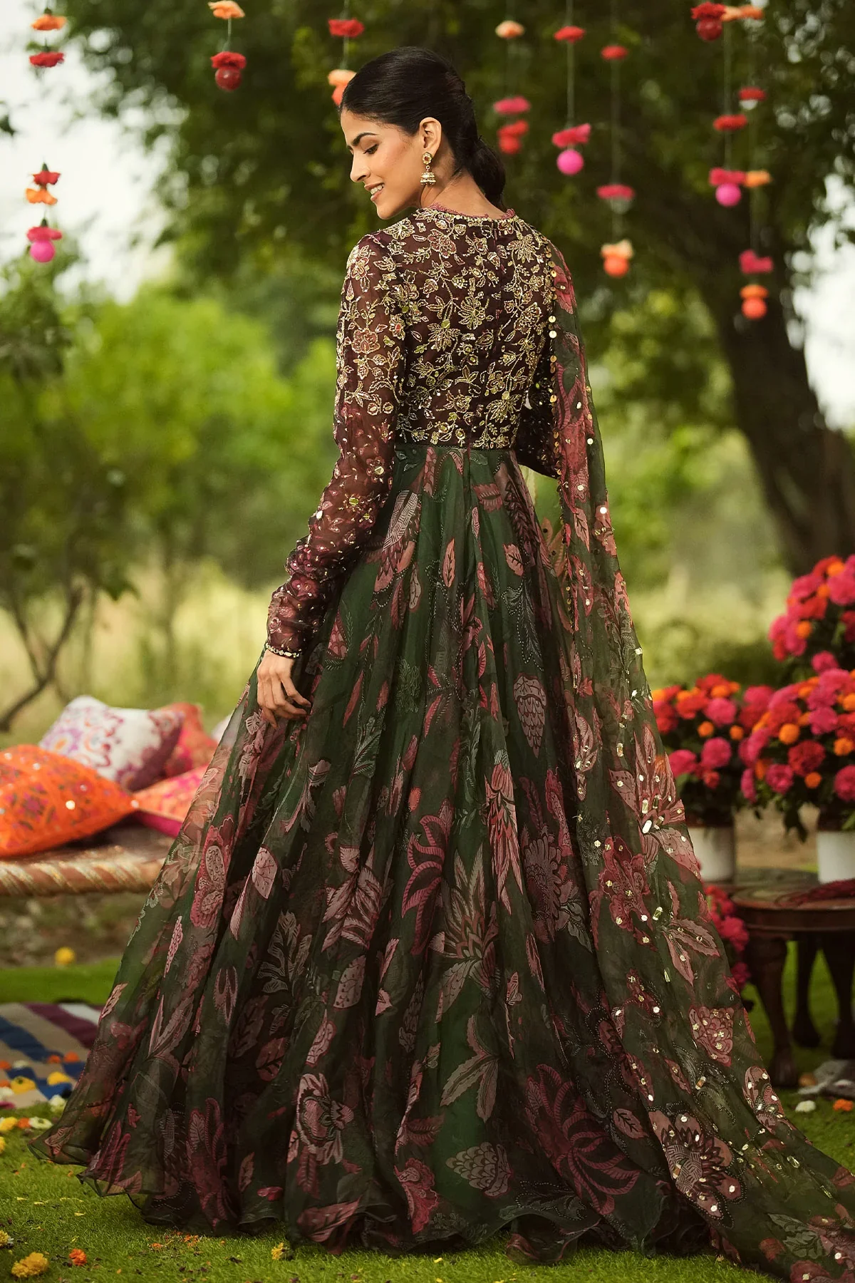 ALAYA - Heavy Embroidered Anarkali With Lace Detailing And Dupatta - Image 7