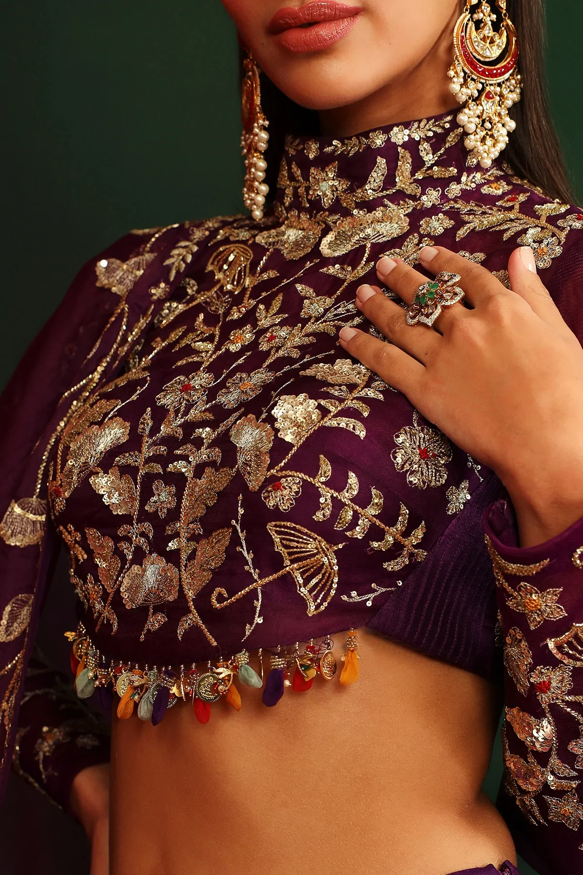 Alyssa Grapevine Embroidered Lehenga - Image 4