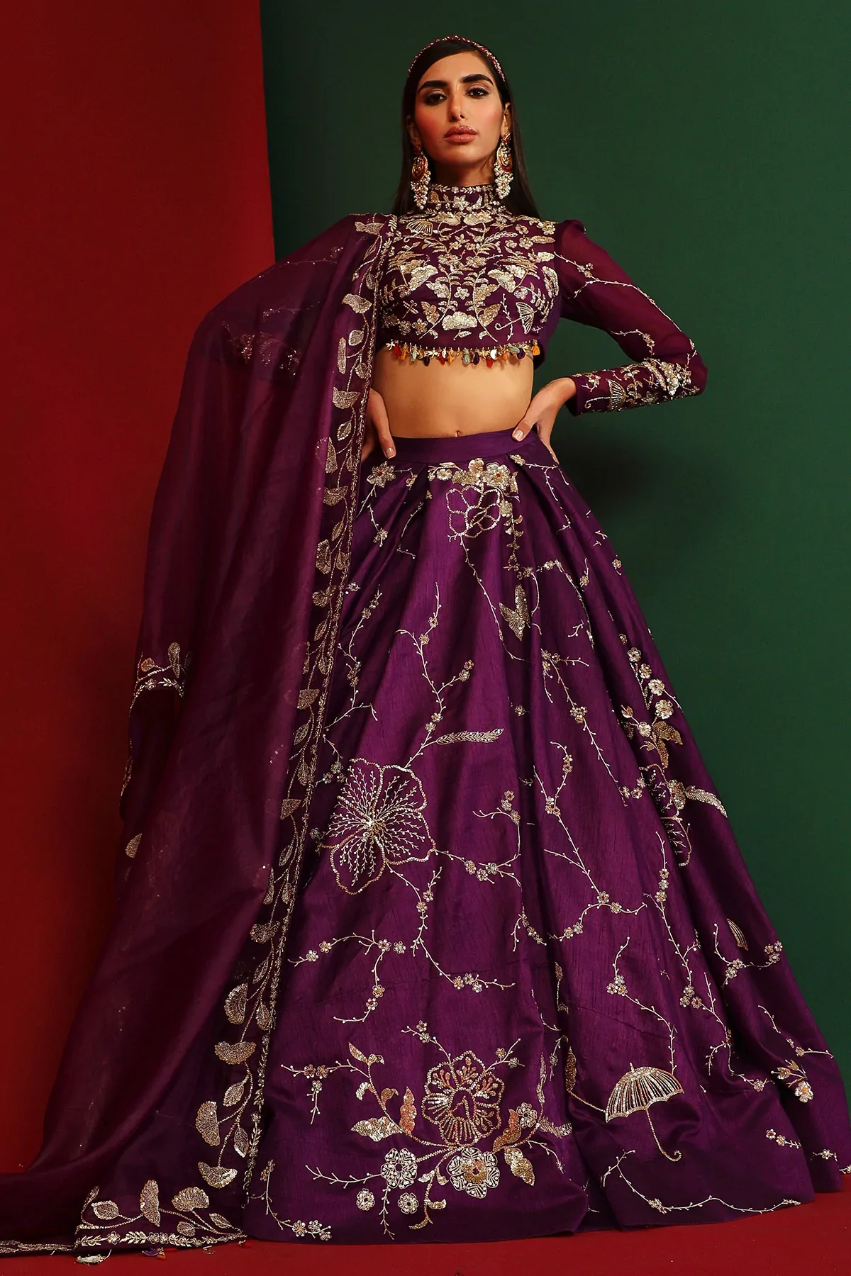 Alyssa Grapevine Embroidered Lehenga - Image 5
