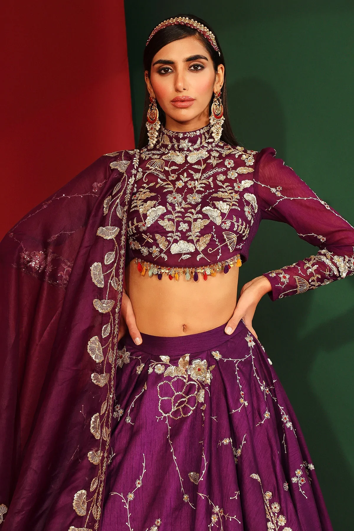 Alyssa Grapevine Embroidered Lehenga - Image 6