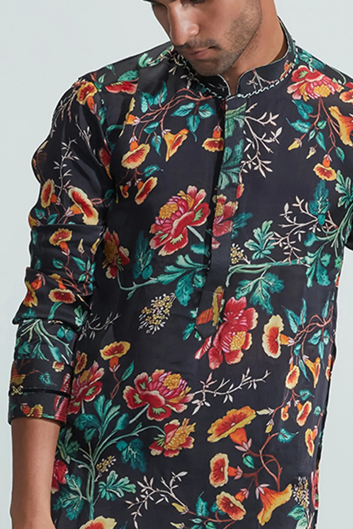 Amir Black Printed Kurta - Image 4