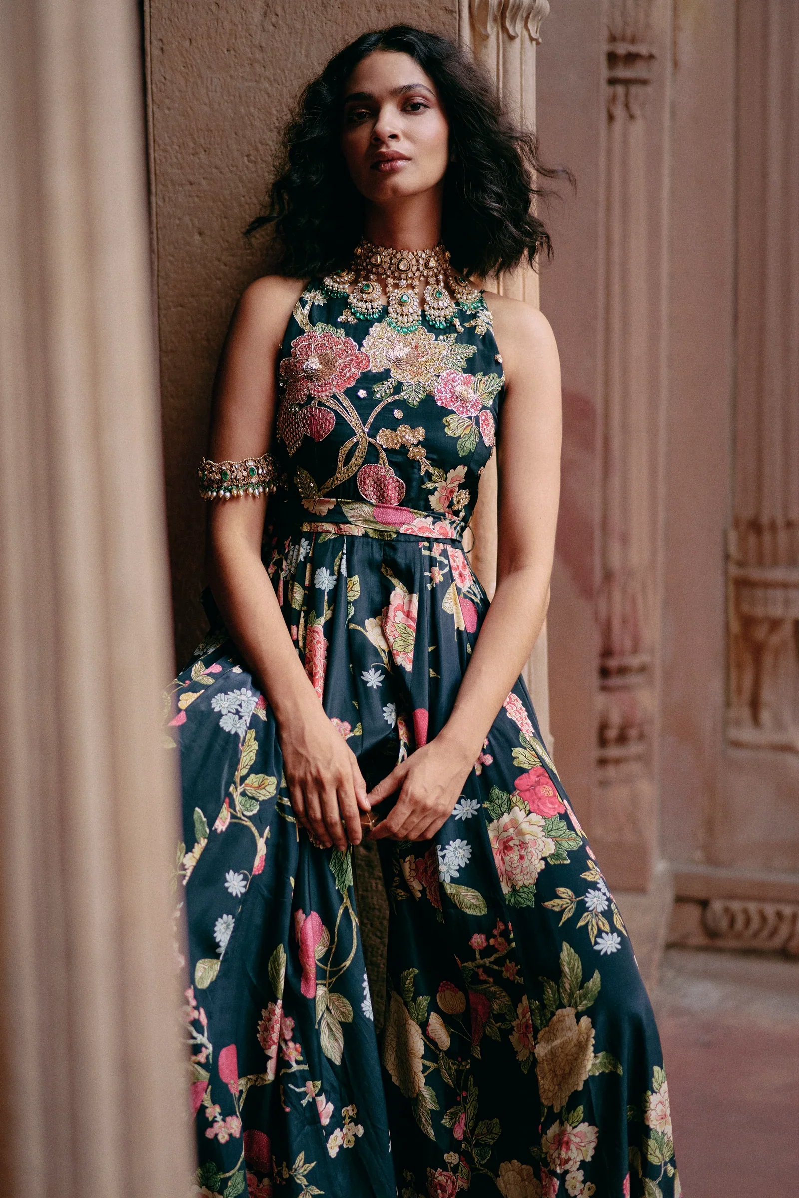 An Elegant Jumpsuit in Signature Floral Print All-over