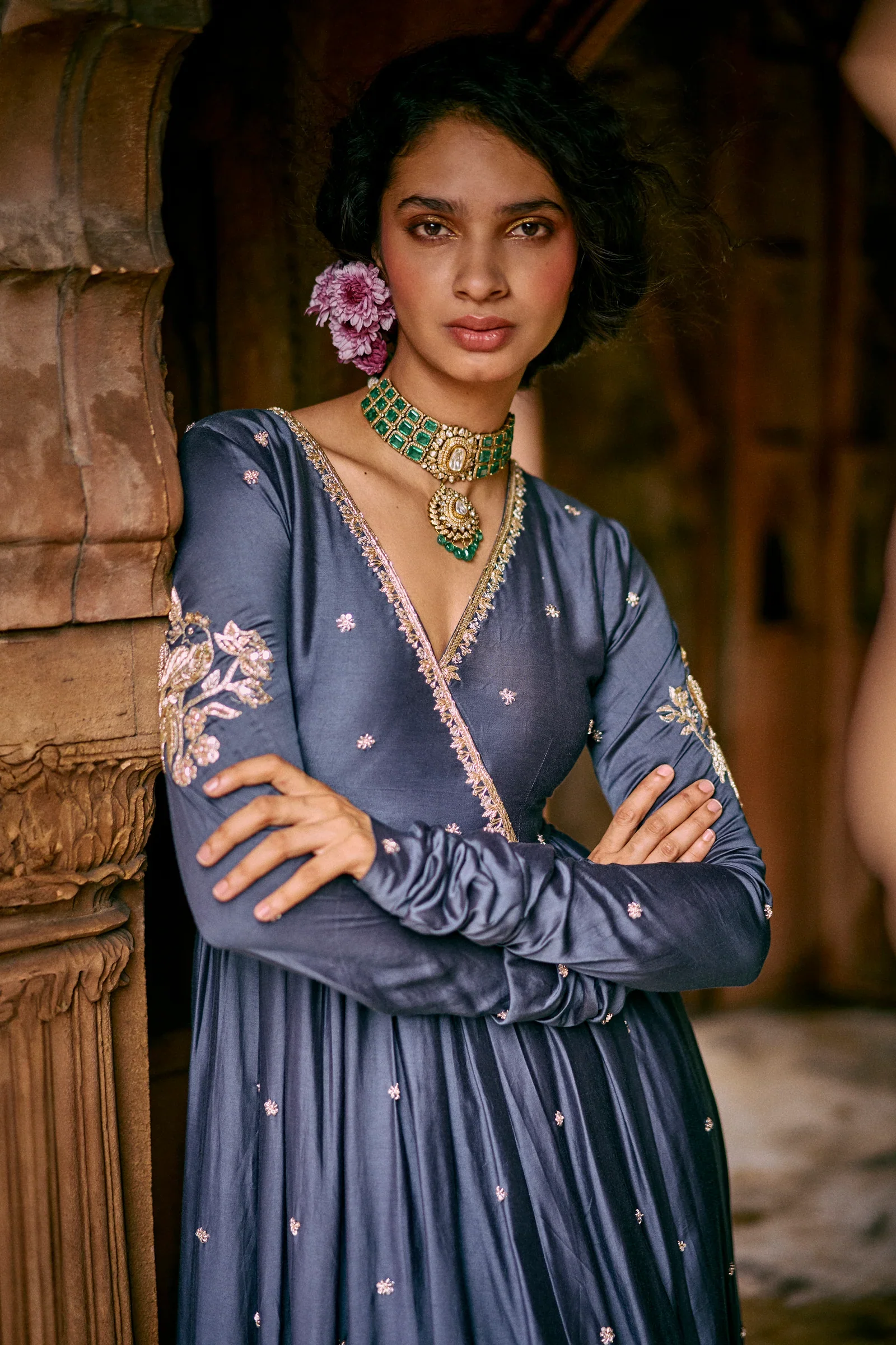 An Elegant Modal Silk Anarkali - Image 2