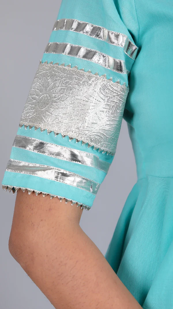 Anam Blue Cotton Sharara Set - Image 4