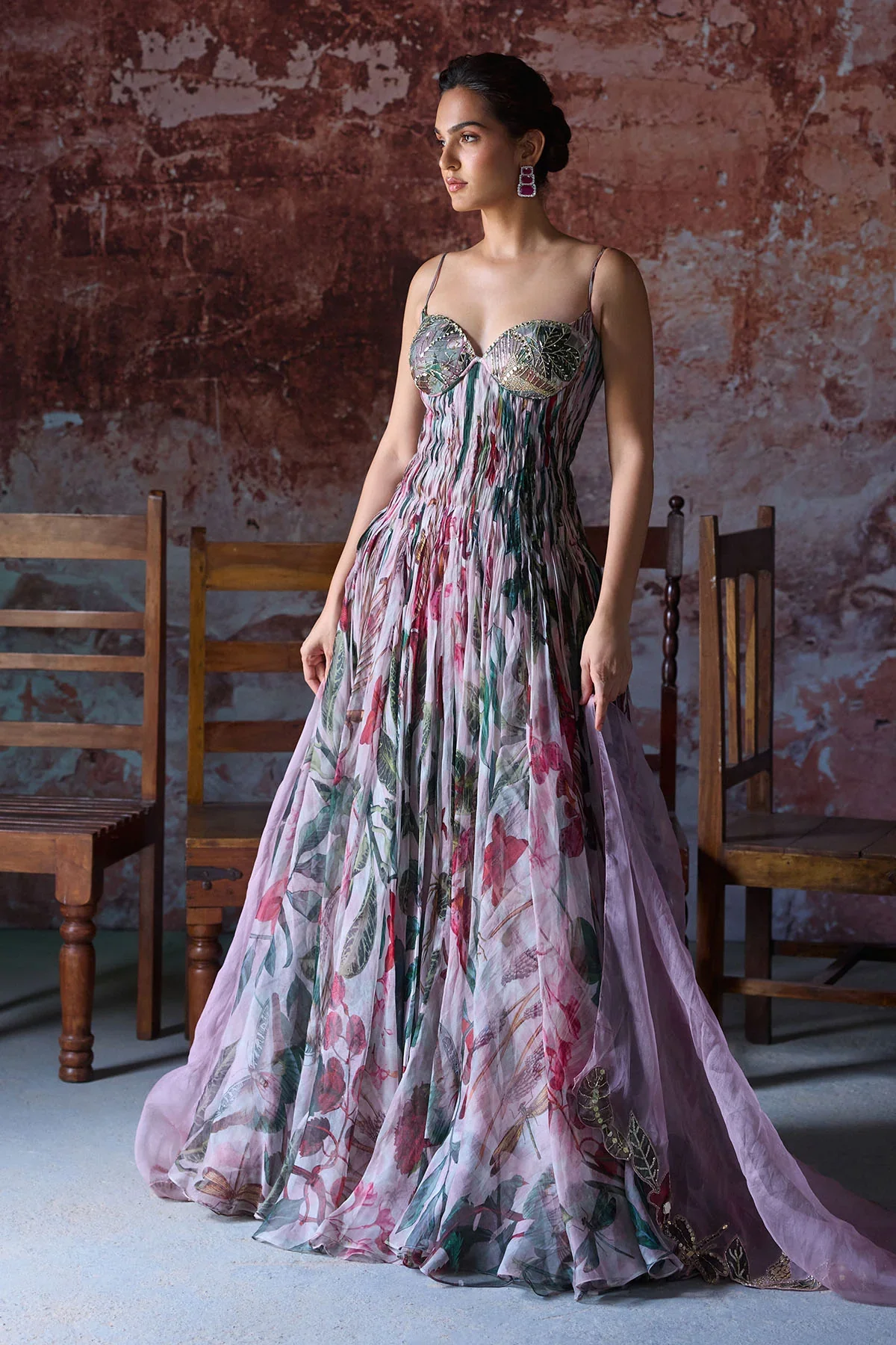 ANAYA - Embroidered Ruched Anarkali