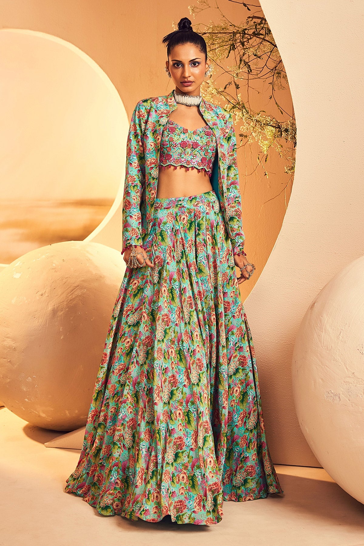 Aqua 3d Bustier Blazer Skirt