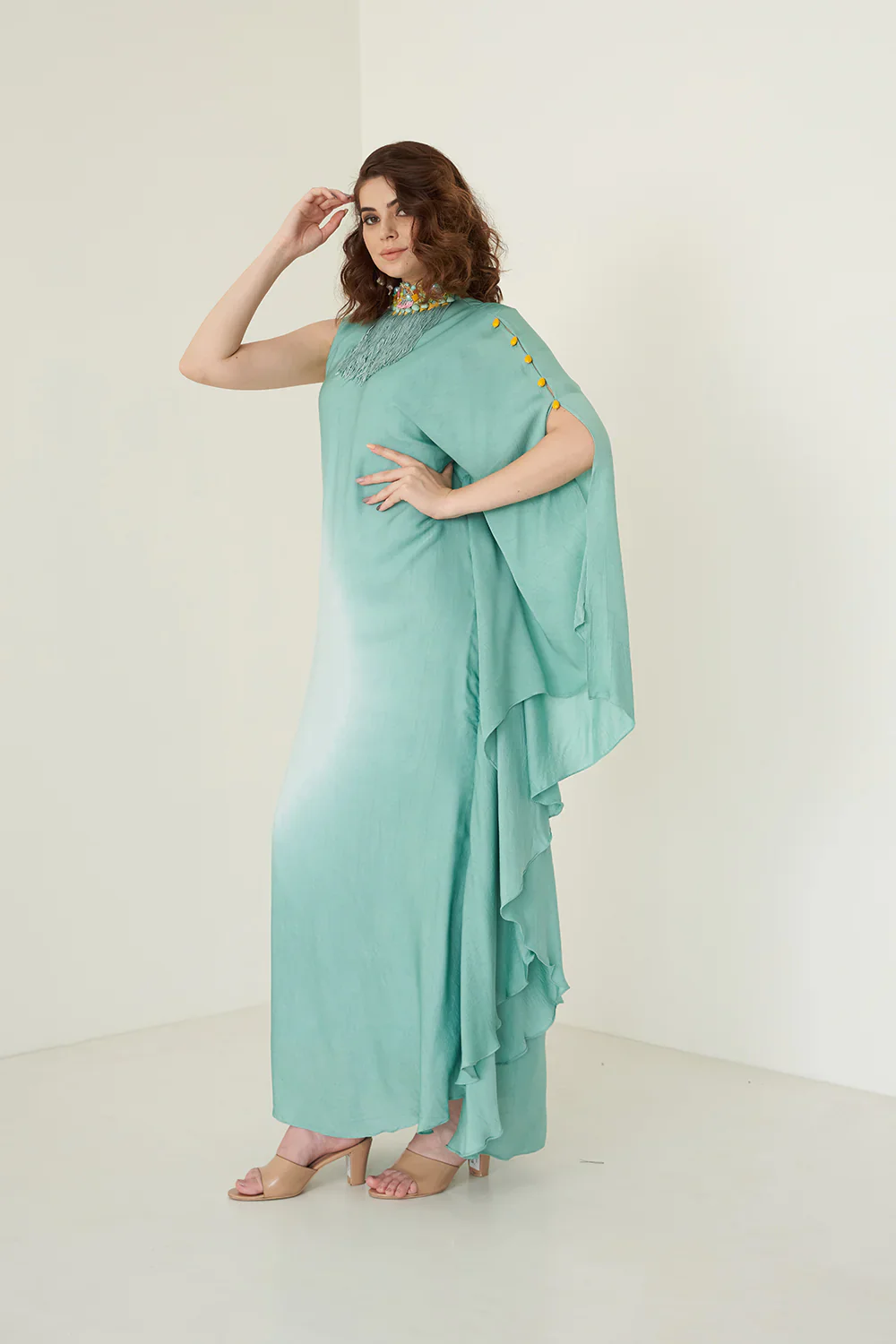 Aqua Blue Kaftaan - Image 3