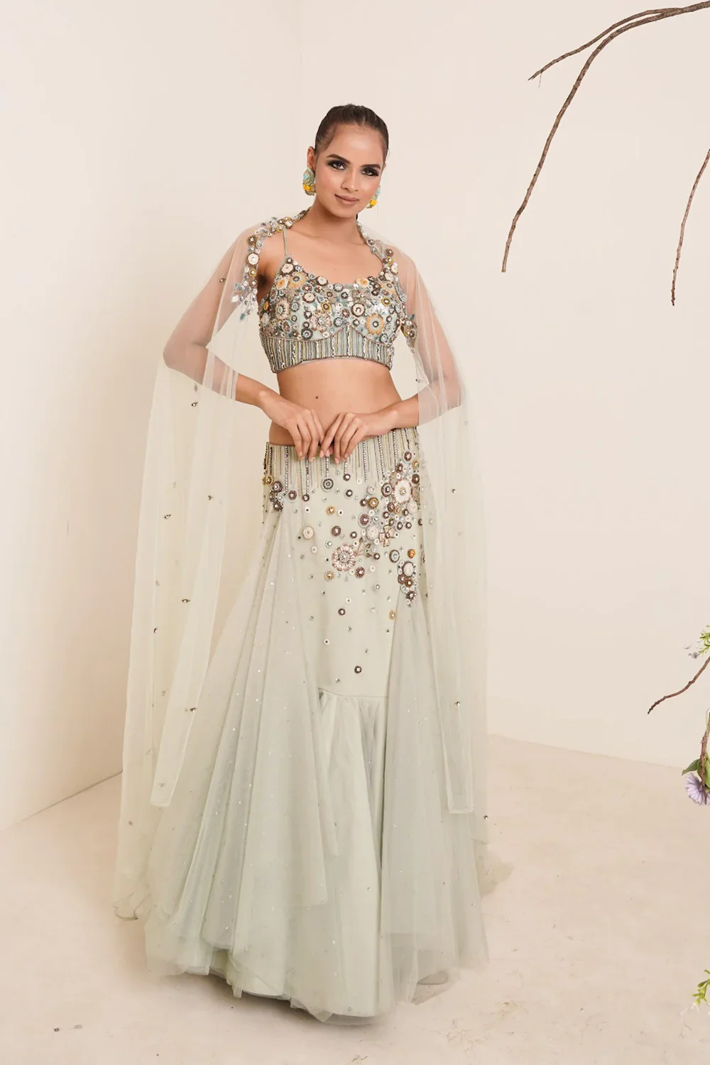 Aqua Blue Lehenga - Image 3