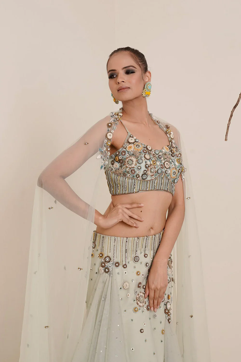 Aqua Blue Lehenga - Image 4