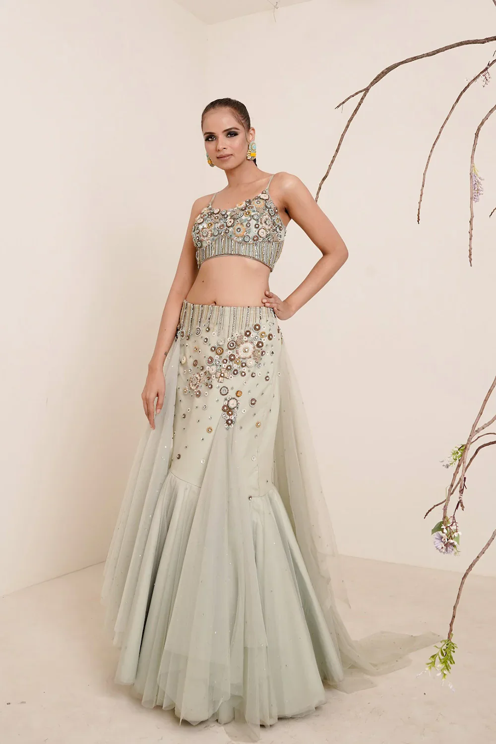 Aqua Blue Lehenga - Image 5