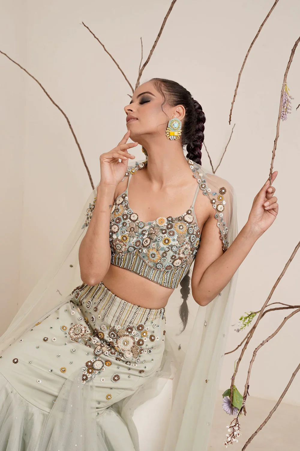 Aqua Blue Lehenga - Image 6