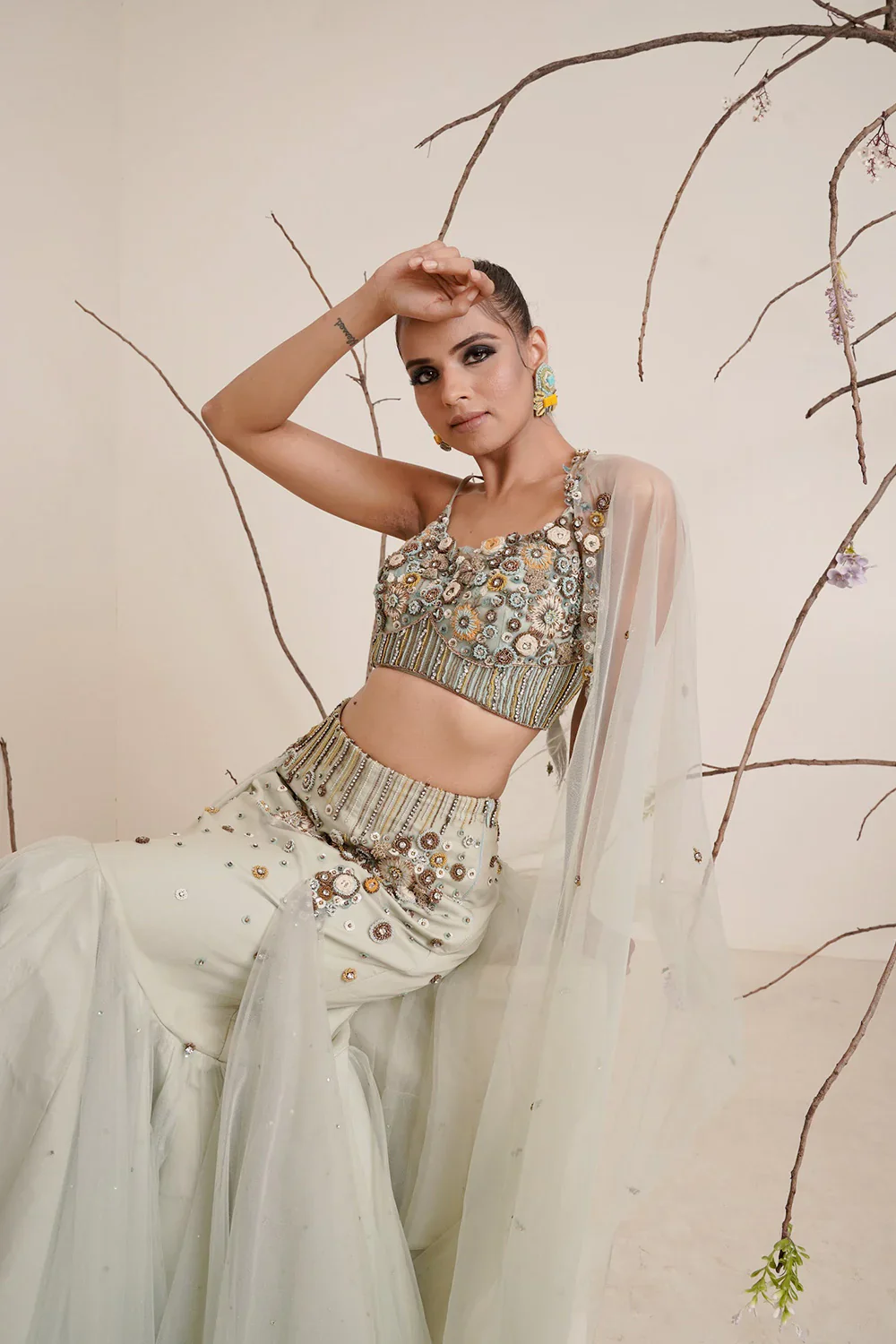 Aqua Blue Lehenga - Image 9