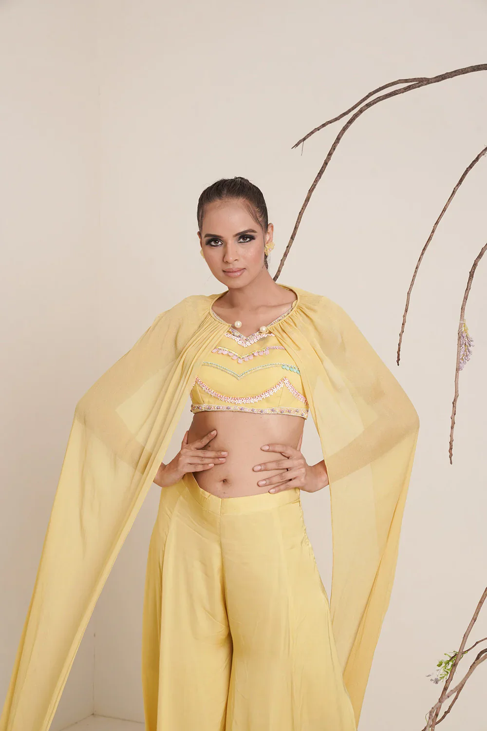 Yellow Blue Pant Set - Image 3