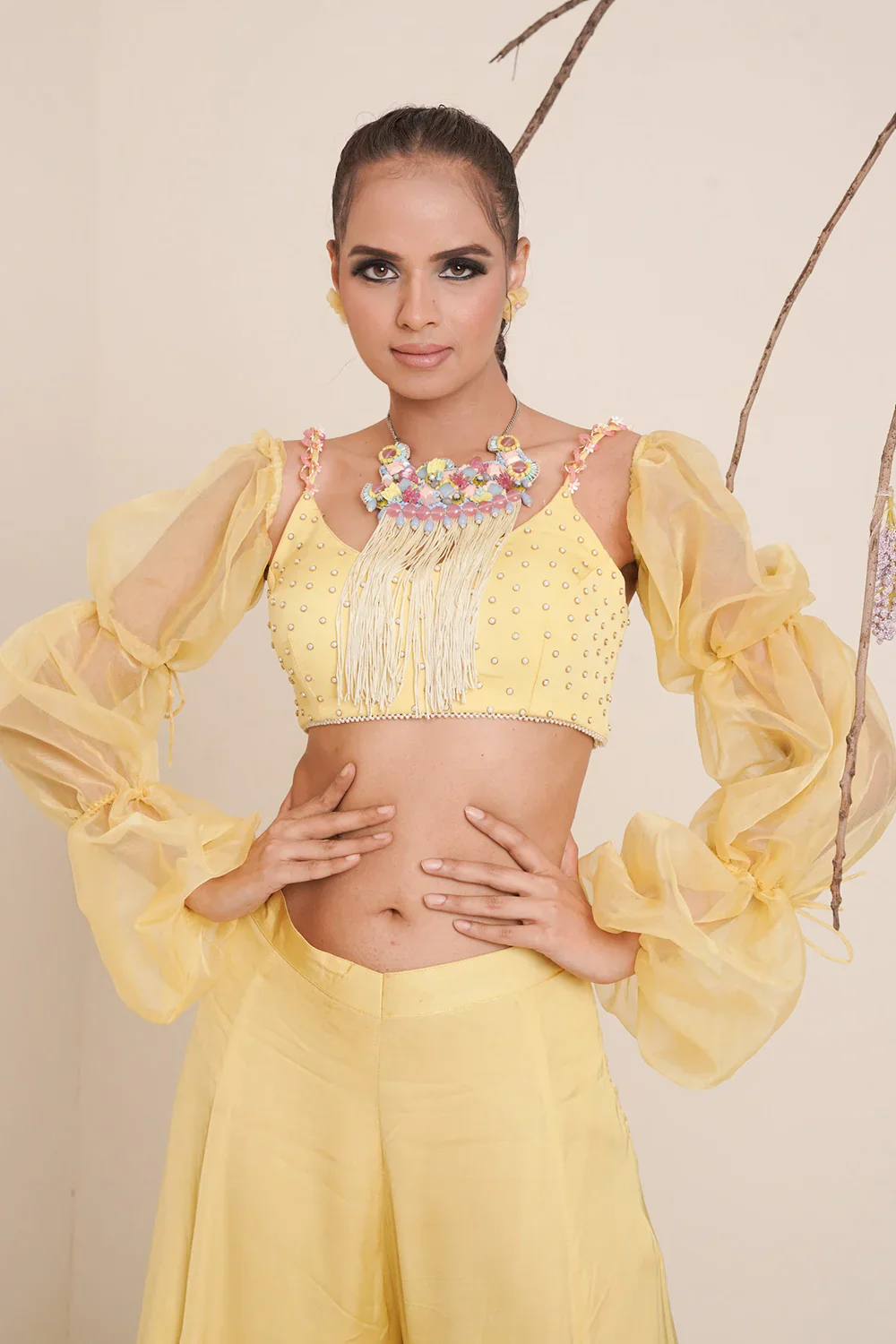 Yellow Blue Pant Set - Image 5