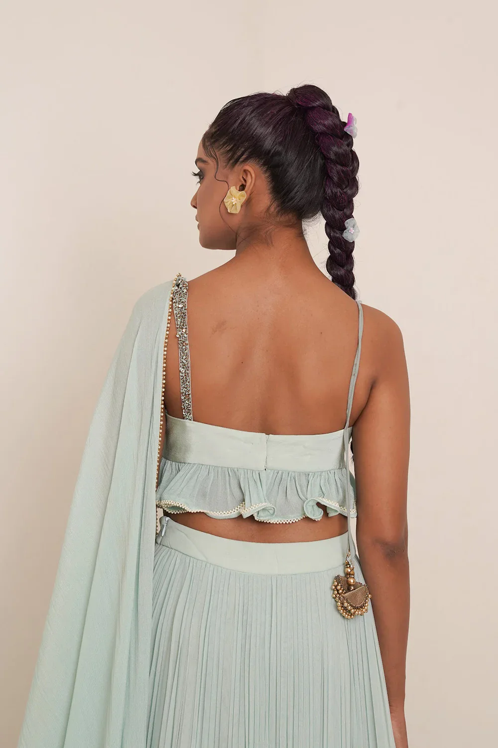 Aqua Blue Skirt Set - Image 3