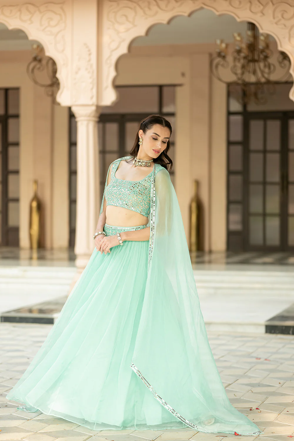 Aqua Bue Lehenga Set - Image 3