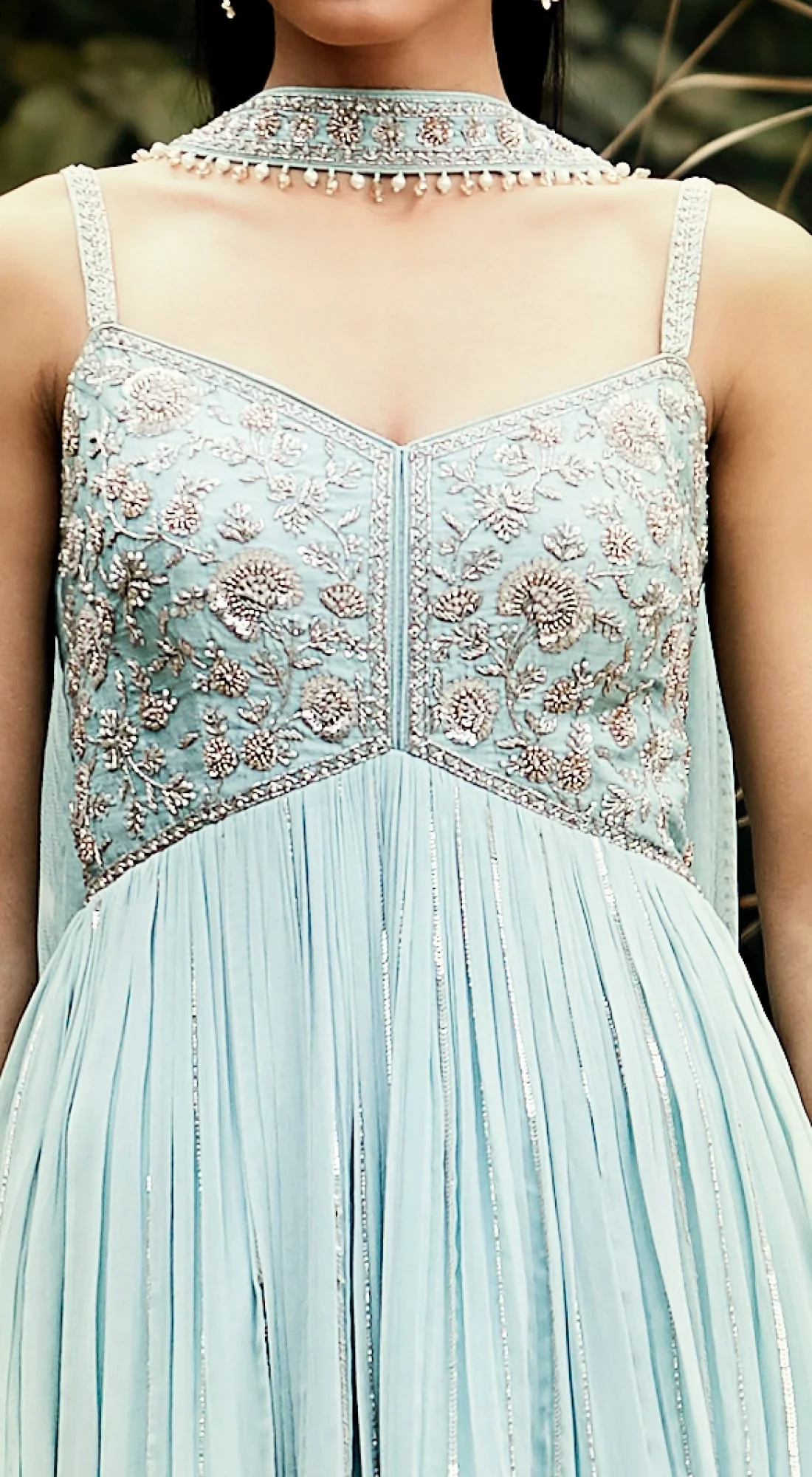 Aqua Embroidered Sharara Set - Image 4