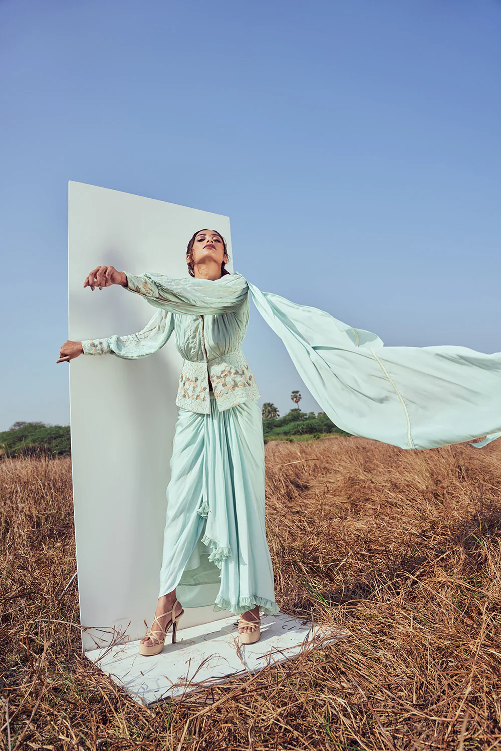 Aqua Green Skirt Set - Image 3