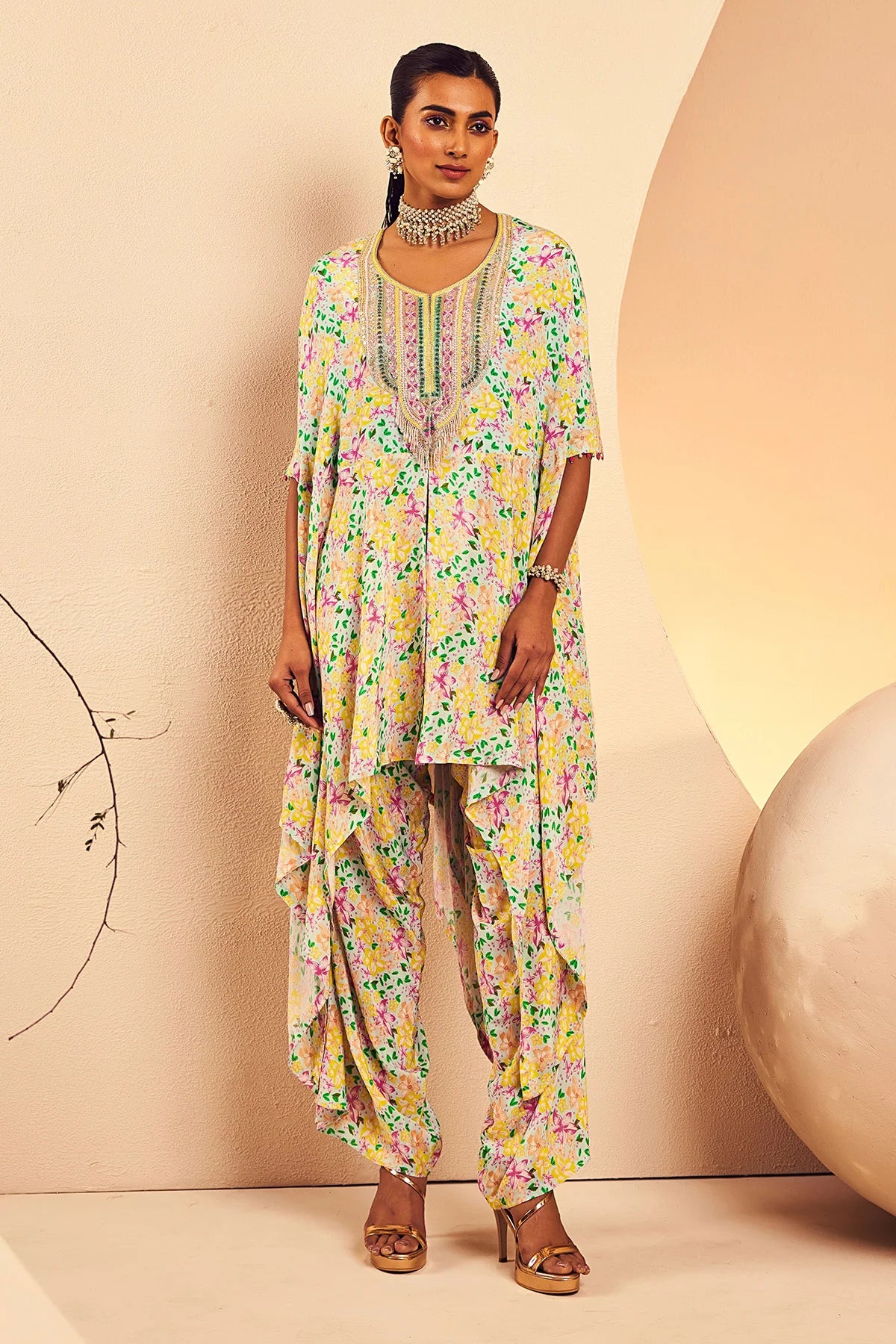 Aqua Kurta Dhoti Salwar