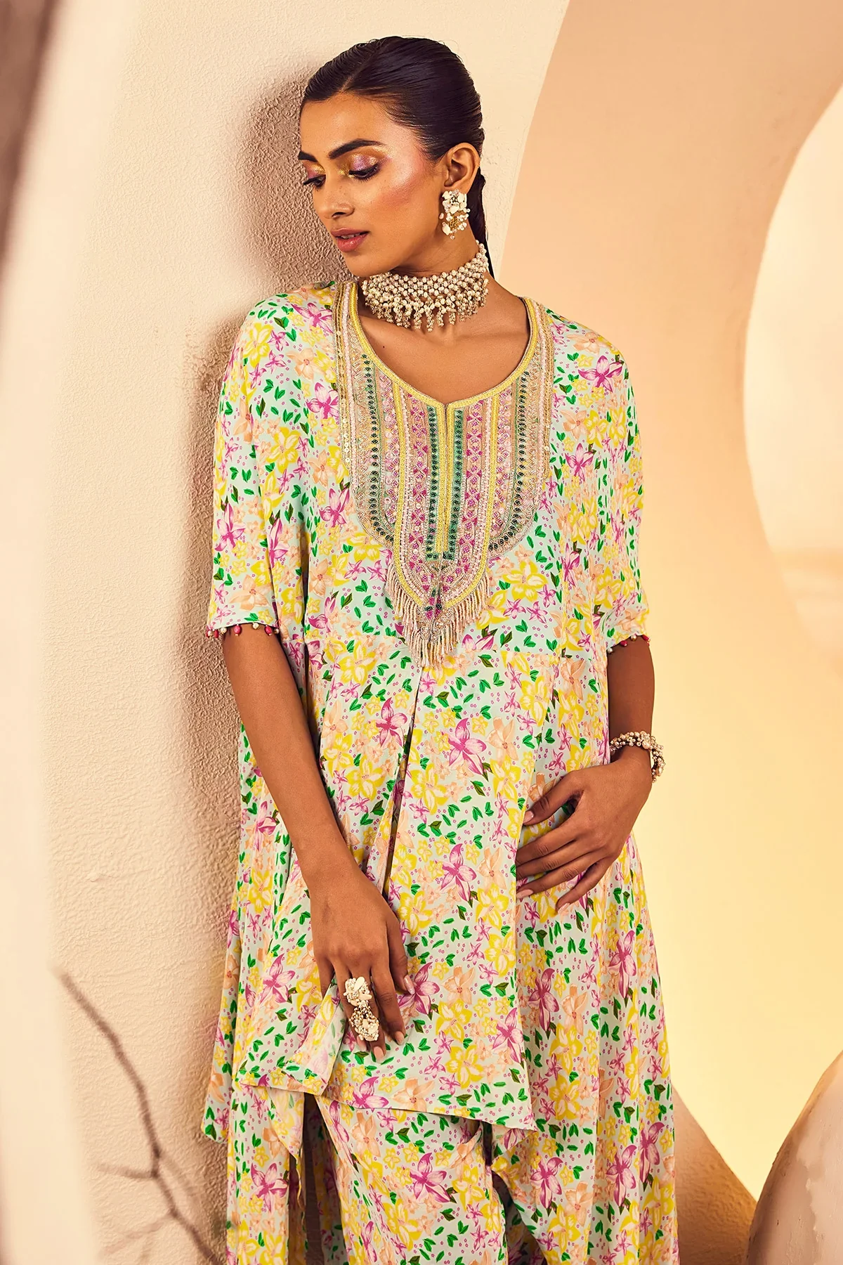 Aqua Kurta Dhoti Salwar - Image 2