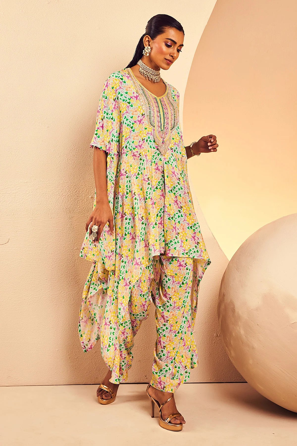 Aqua Kurta Dhoti Salwar - Image 3
