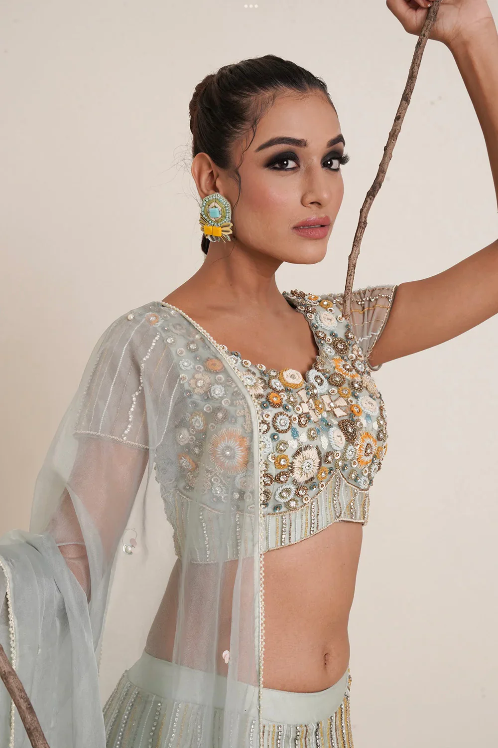 Aqua Lehenga - Image 10