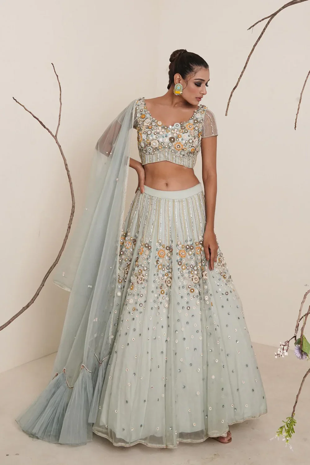 Aqua Lehenga - Image 4