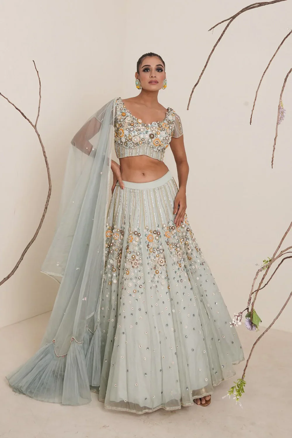 Aqua Lehenga - Image 5