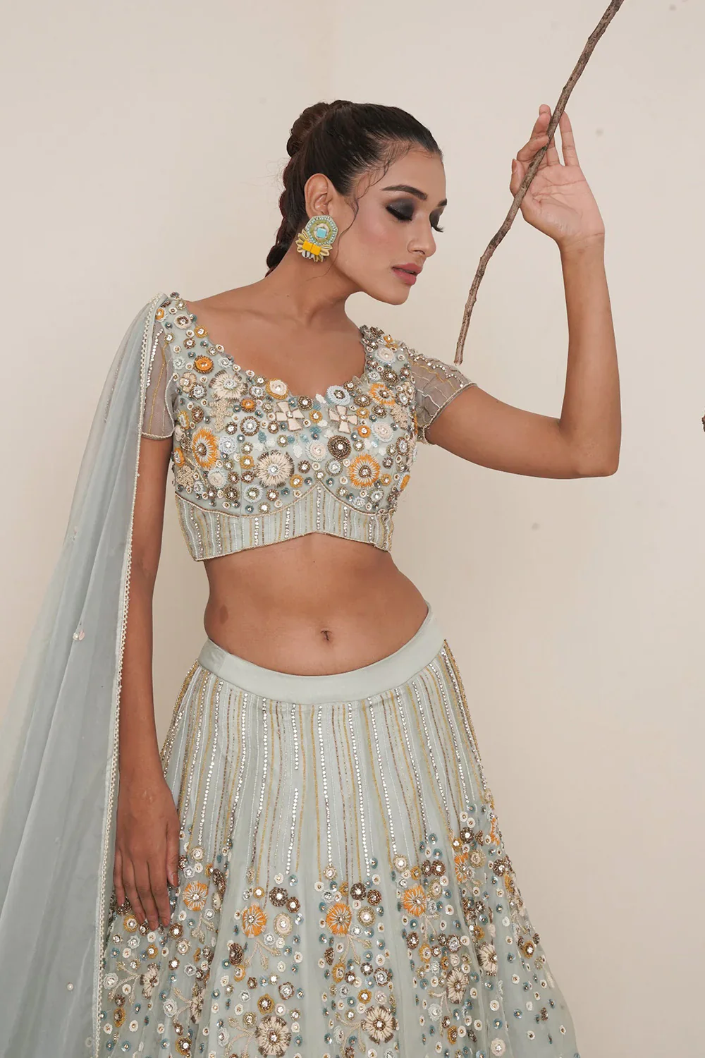 Aqua Lehenga - Image 6