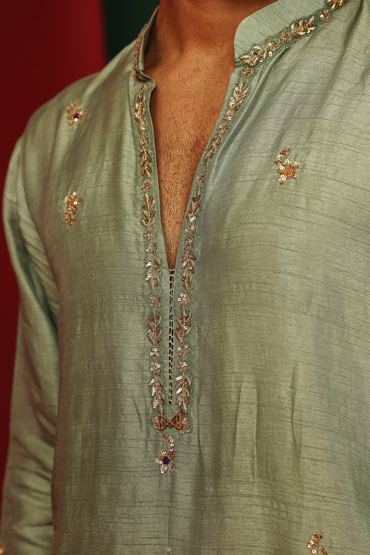 Arhaan Jade Embroidered Kurta - Image 3