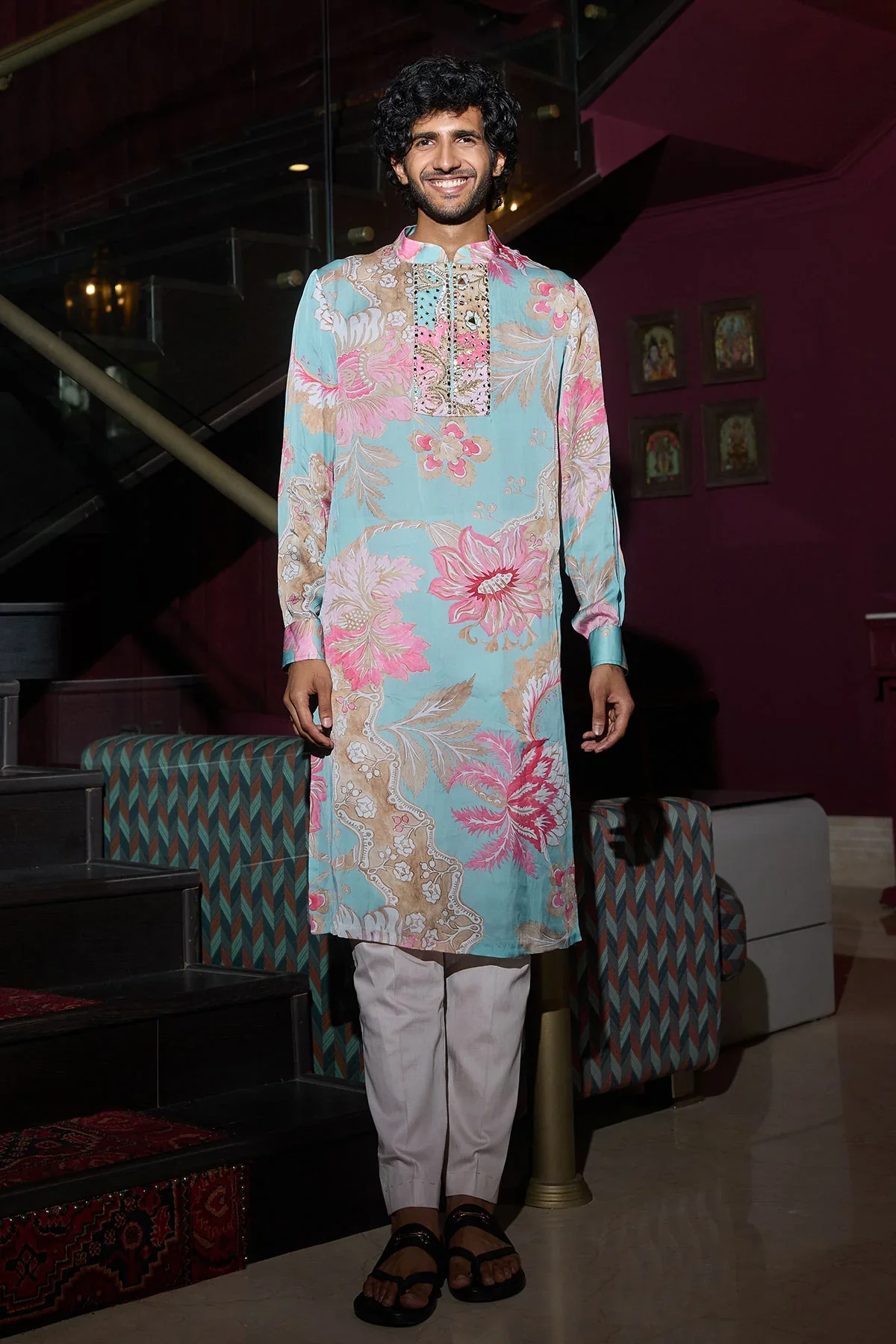 ASAD - Embellished Placket Kurta Set - Image 2