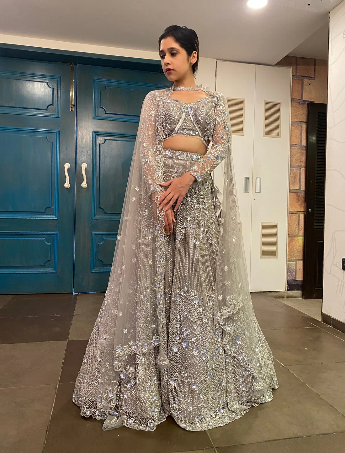 Ash Grey Lehenga - Image 3