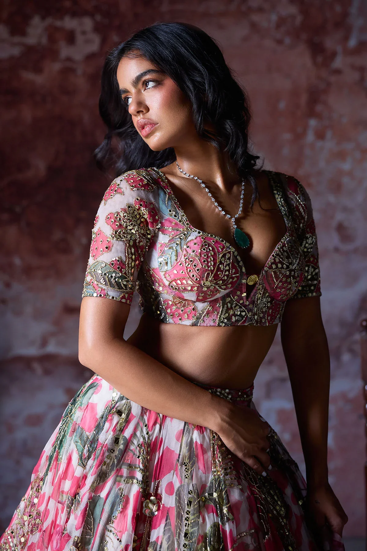 ASHVI - Embroidered Blouse Lehenga - Image 2