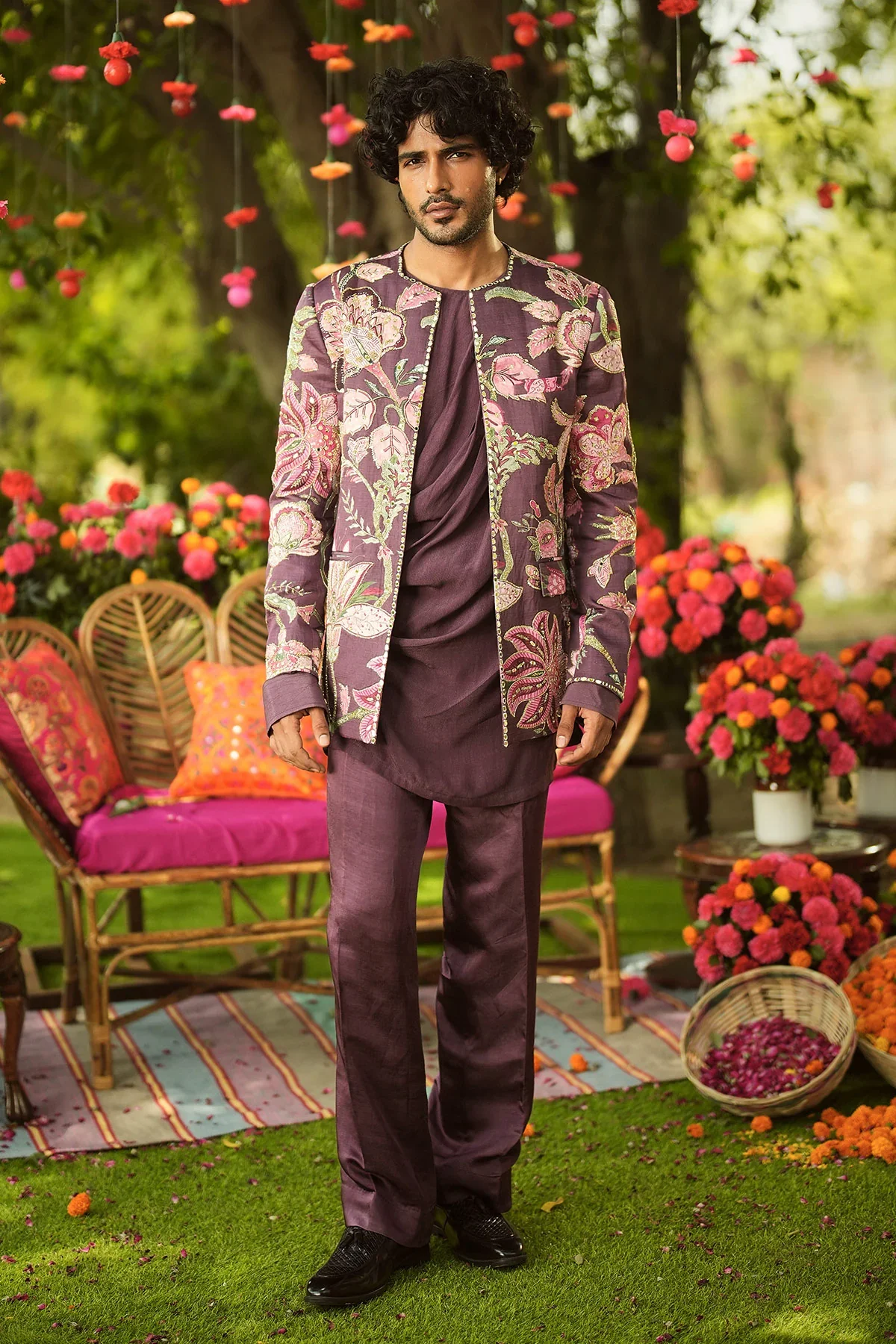 ATIF ONLY JACKET - Embroidered Indo Western Jacket - Image 4