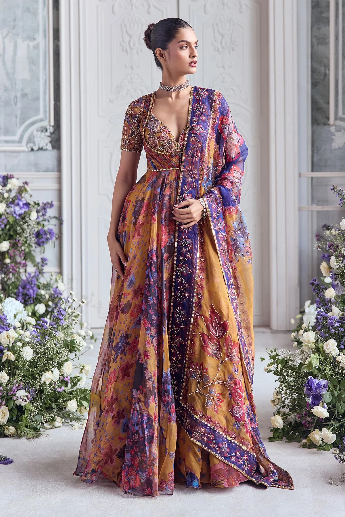 AVAIA - Embroidered Choli Cut Anarkali - Image 3