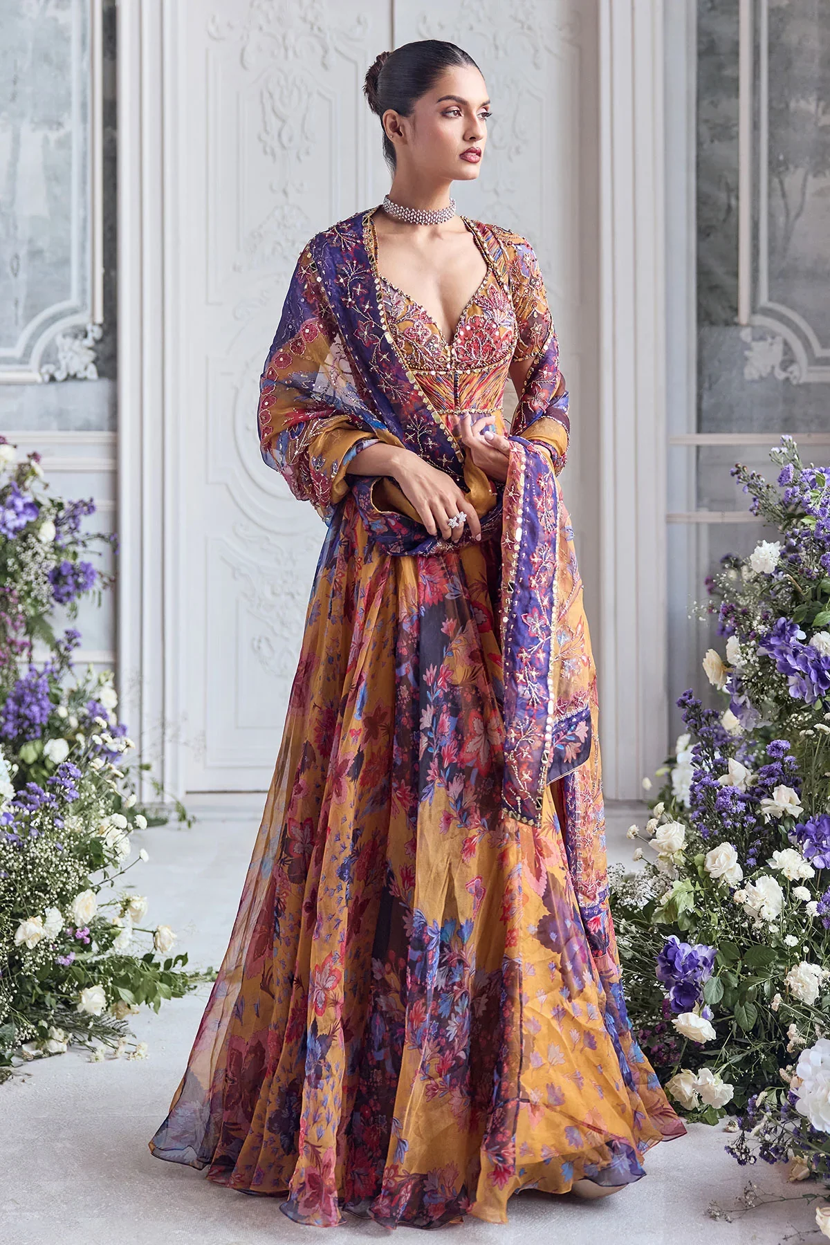 AVAIA - Embroidered Choli Cut Anarkali - Image 4