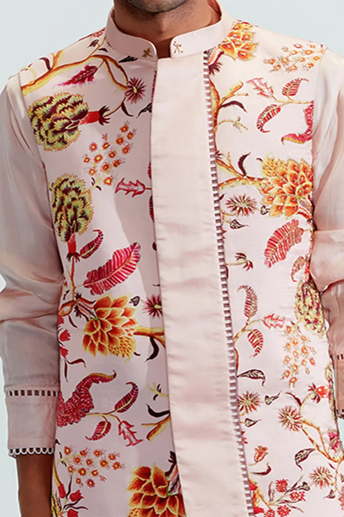 Ayaan Nude Embroidered Kurta - Image 5