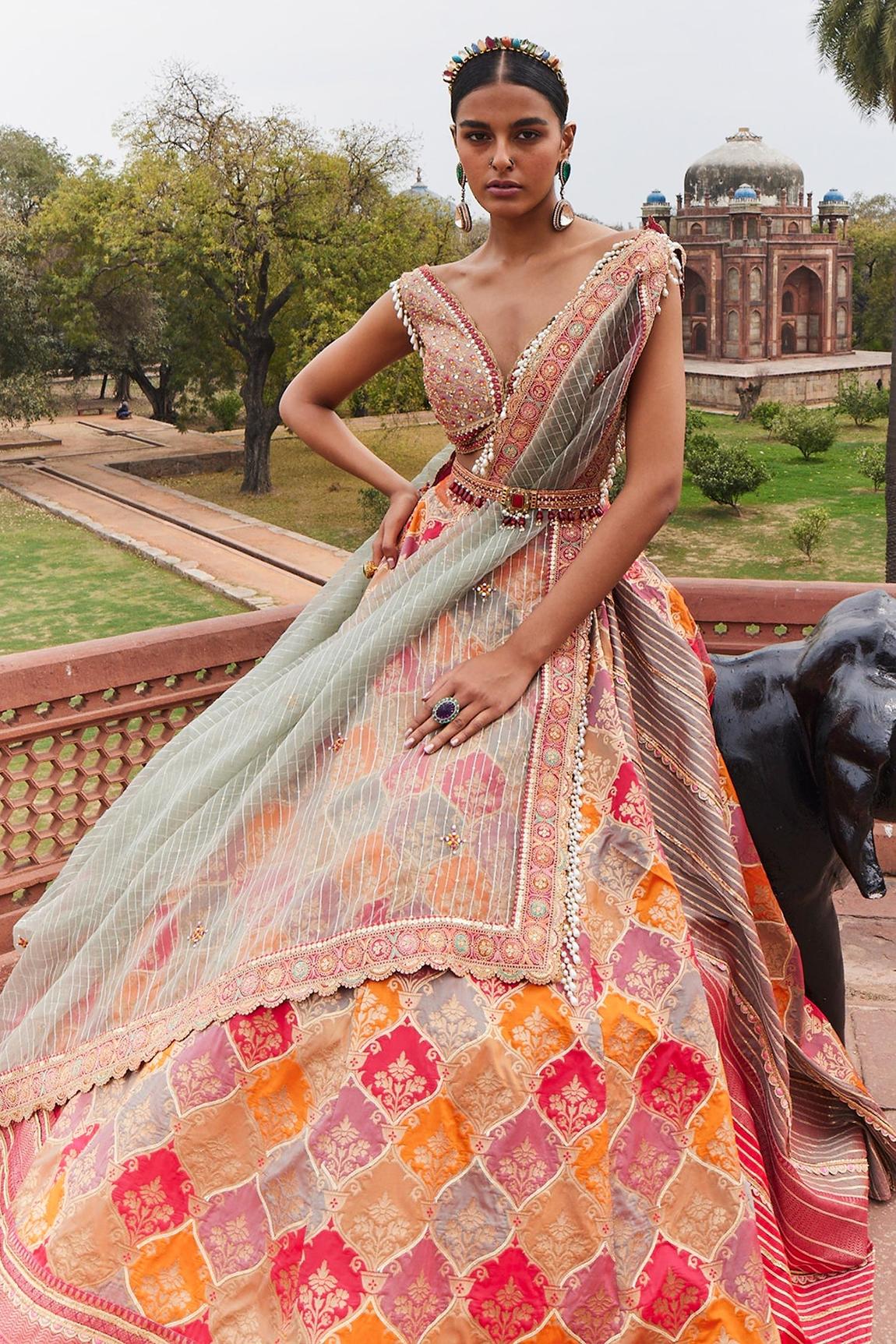 Banarsi Chanderi Lehenga - Image 4