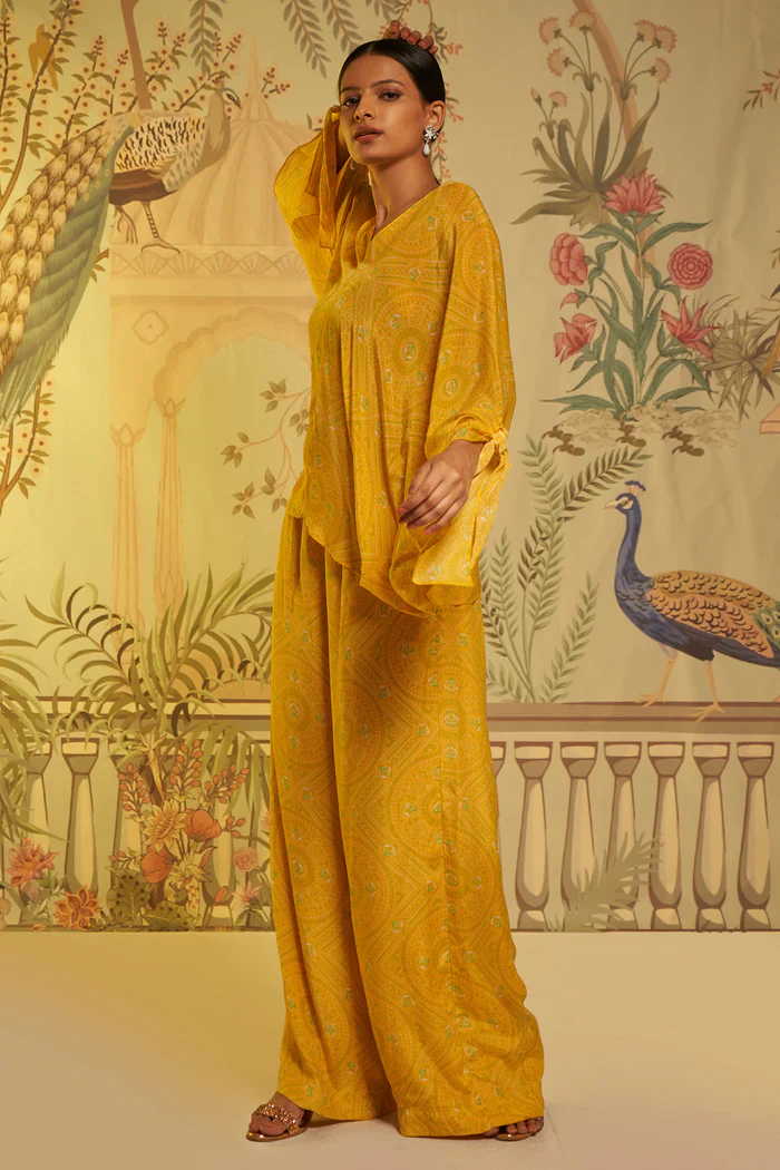 Bandhani Yellow Cord Set - Image 2