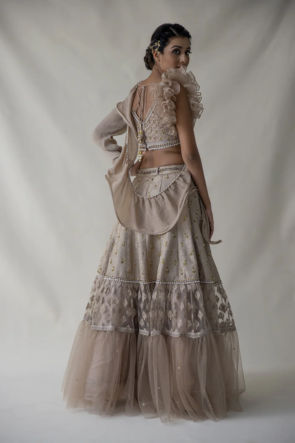 Beige Lehenga Set - Image 2