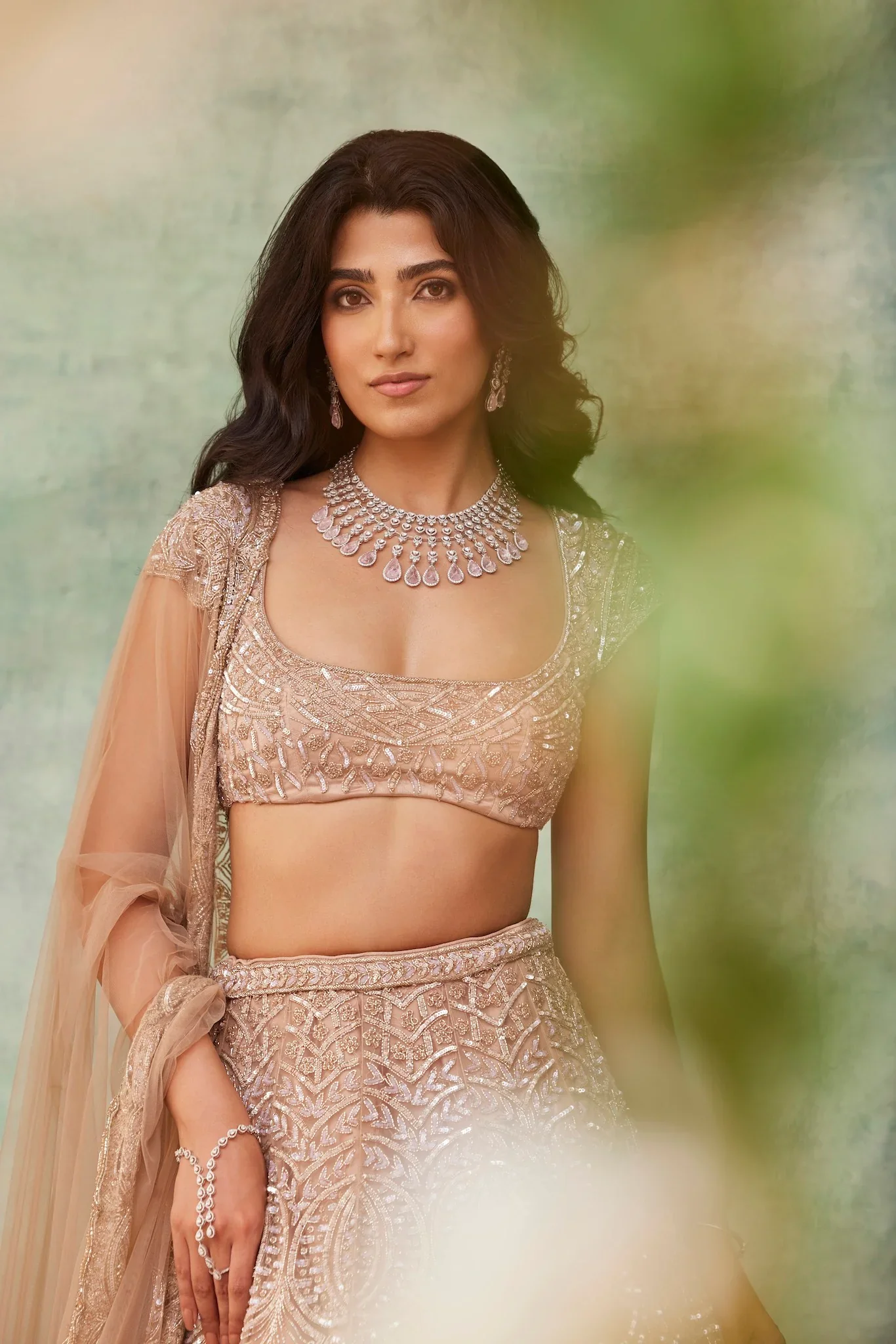 BELLA - Hand-Embroidered Crystal Lehenga - Image 6